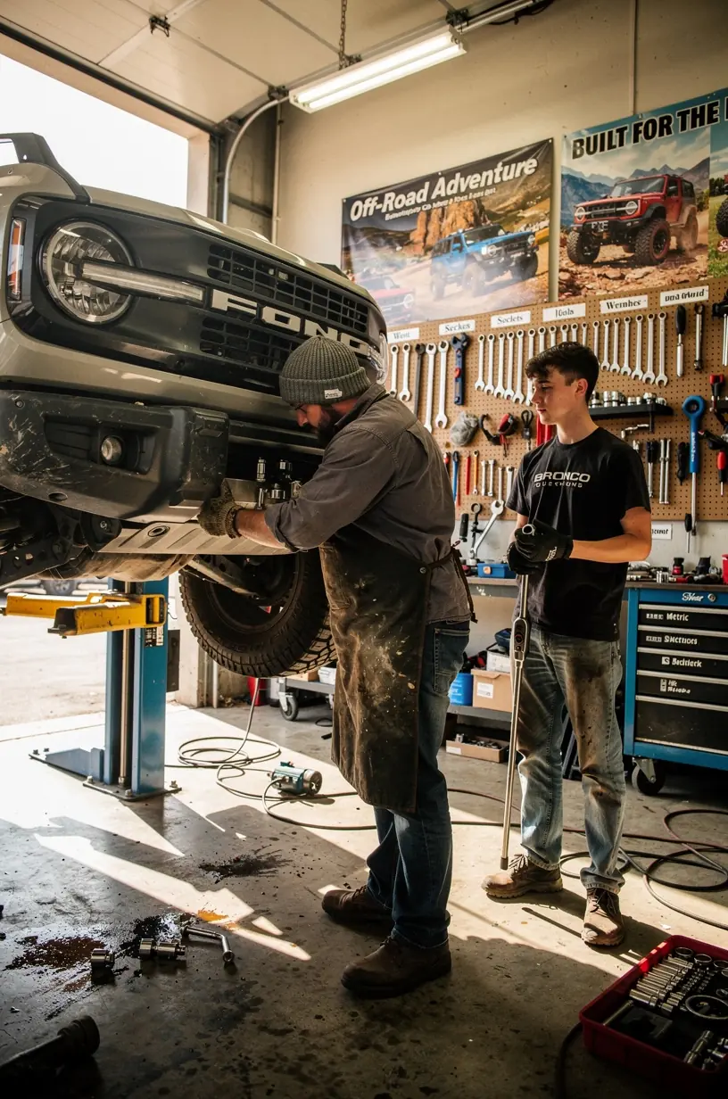 Custom interior upgrade process for an SUV focusing on durable materials and ergonomic design for off-road use.
